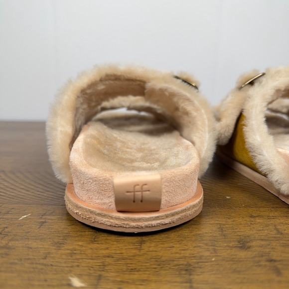 Forte Forte Sandals Women EU 40 US 9 Brown Shearling Leather Buckle Slides Italy - Picture 8 of 8